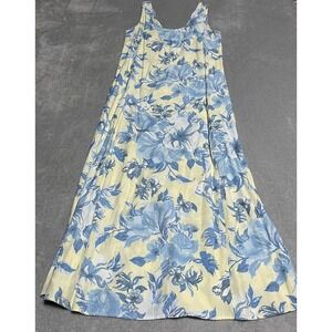 Floral Blue and Cream Maxi Dress
